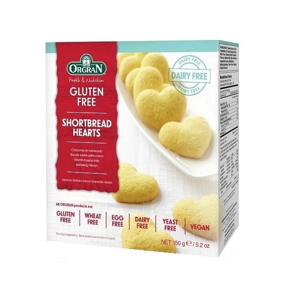Orgran-Shortbread Hearts 150G
