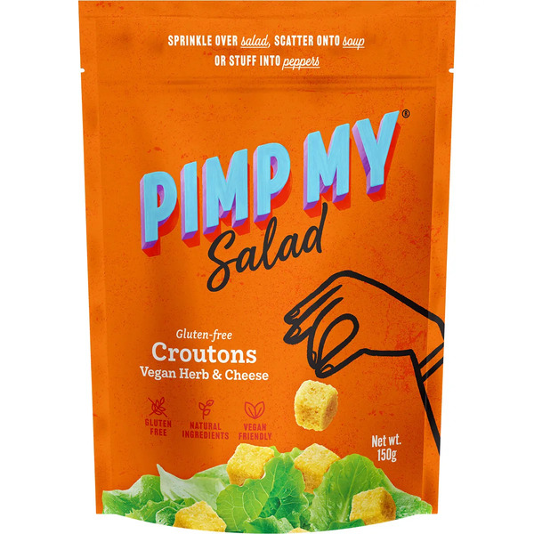 Pimp My Salad-Gluten Free Vegan Herb & Cheese Croutons 150G