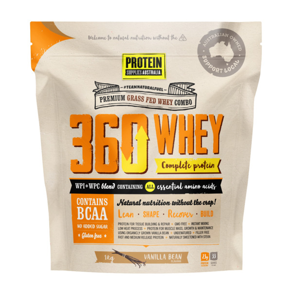 Protein Supplies Australia-360 Whey Vanilla Bean 1KG