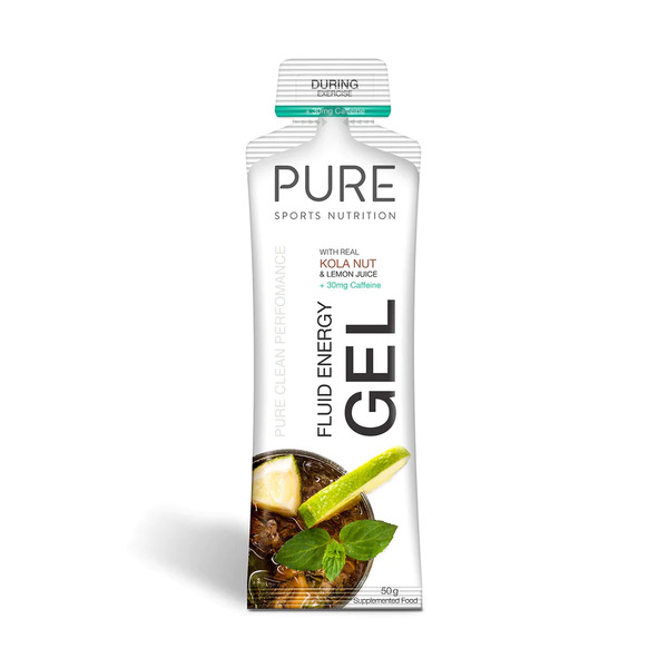 Pure Sports Nutrition-PURE Fluid Energy Gel Kola Nut & Lemon Caffeine 50G