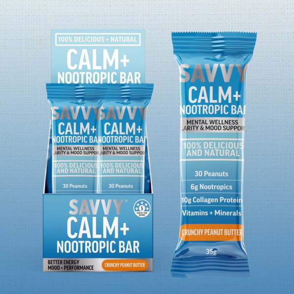 Savvy Bar-CALM+ Nootropic Crunchy Peanut Butter Bar 35G