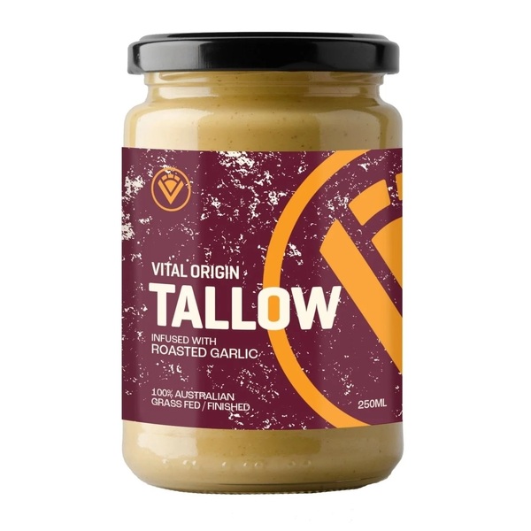 Vital Origin-Grass Fed Beef Tallow Roasted Garlic 250ML