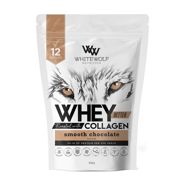 White Wolf Nutrition-Whey Better Protein Boosted With Collagen Chocolate 396G