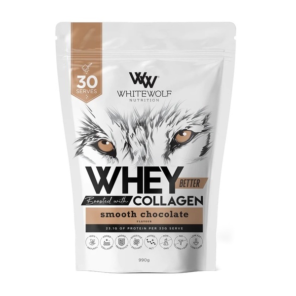 White Wolf Nutrition-Whey Better Protein Boosted With Collagen Chocolate 990G