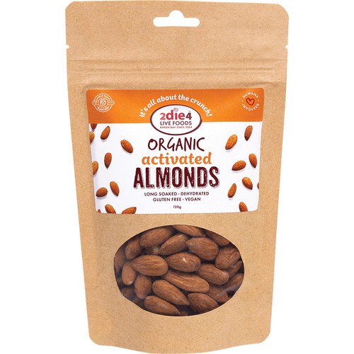 2die4 Live Foods-Activated Organic Almonds 120G