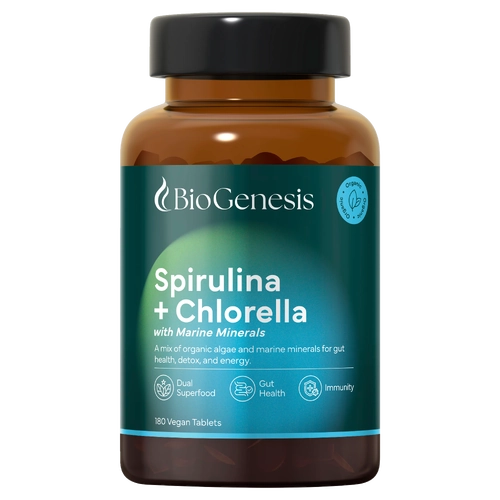 BioGenesis-Organic Spirulina & Chlorella with Marine Minerals 180T