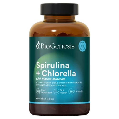 BioGenesis-Organic Spirulina & Chlorella with Marine Minerals 600T
