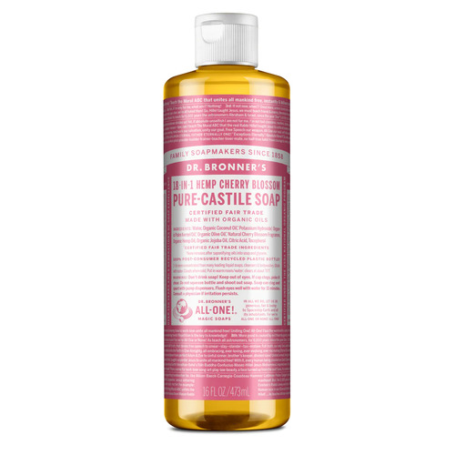 Dr Bronner's-Pure-Castile Soap 18-IN-1 Hemp Cherry Blossom 473ML