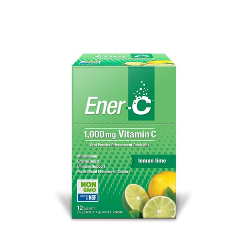 Ener-C-Lemon Lime Effervescent Multivitamin Oral Powder 12 Sachets