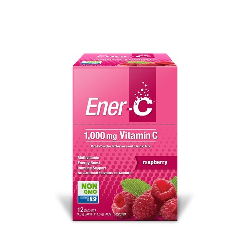 Ener-C-Raspberry Effervescent Multivitamin Oral Powder 12 Sachets