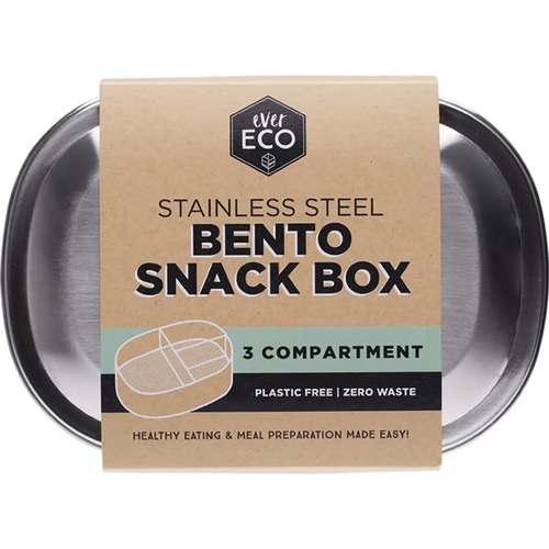Ever Eco-Stainless Steel Bento Snack Box 3 Compartments 580ml