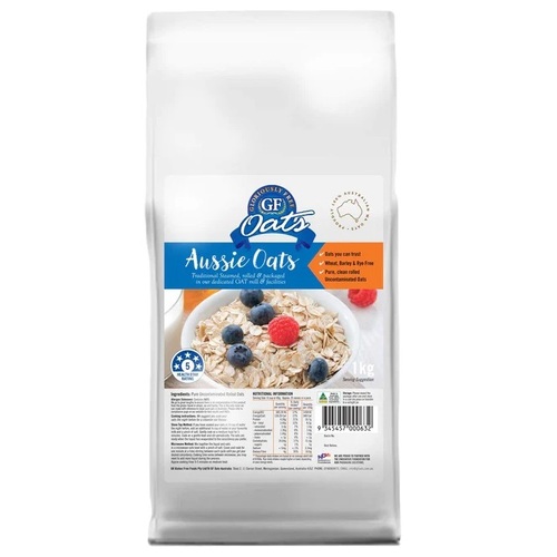GK Gluten Free Foods-GF Oats Traditional Steamed Rolled Oats 1KG