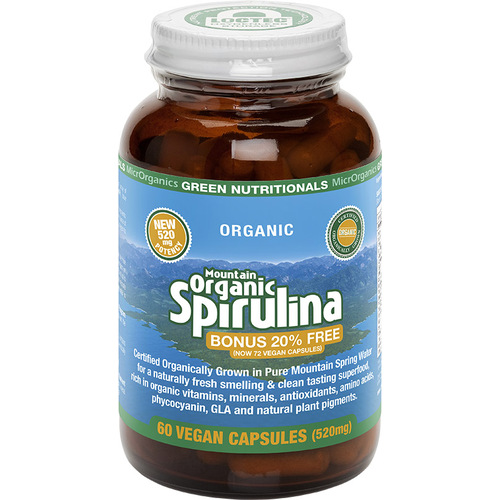 Greens Nutritionals-Mountain Organic Spirulina 60C