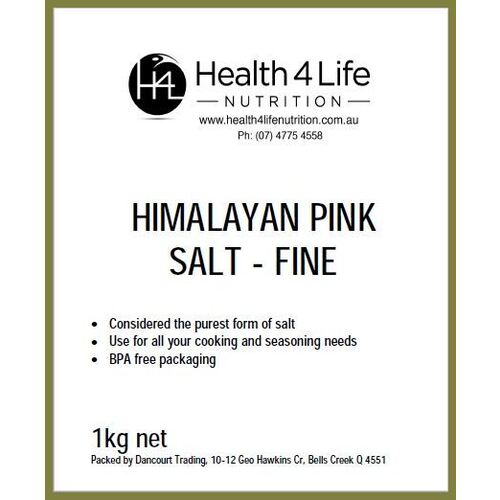 Health 4 Life Nutrition-Himalayan Pink Salt Fine 1KG