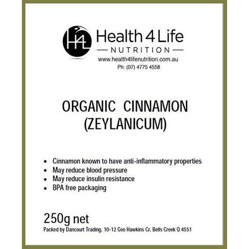 Health 4 Life Nutrition-Organic Cinnamon (Zeylanicum) 250G