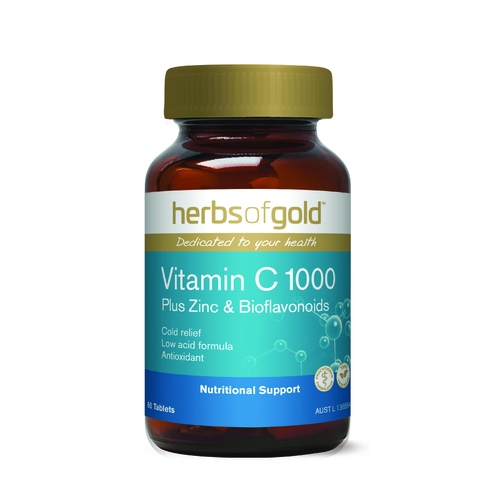 Herbs of Gold-Vitamin C 1000 Plus Zinc & Bioflavonoids 60T