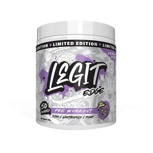 Legit Supps-Legit Edge Pre Workout Geeky Grape 50 Serves