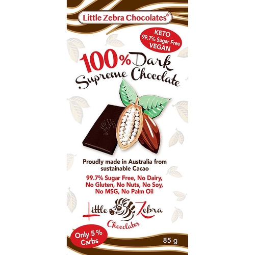 Little Zebra Food Co-100% Dark Supreme Chocolate 85G