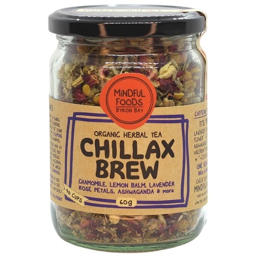 Mindful Foods-Chillax Brew Organic Herbal Tea 60G