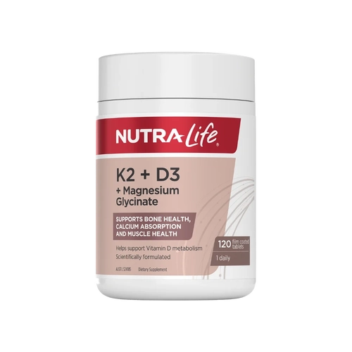 Nutralife-K2 + D3 + Magnesium Glycinate 120T