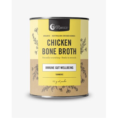 Nutra Organics-Organic Chicken Bone Broth Turmeric Flavour Powder 125G