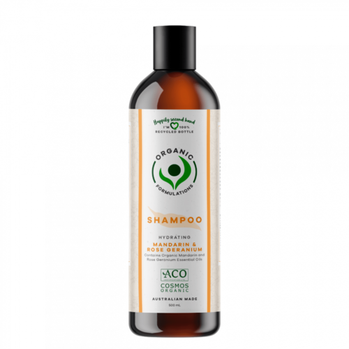 Organic Formulations-Mandarin & Rose Geranium Shampoo 500ML