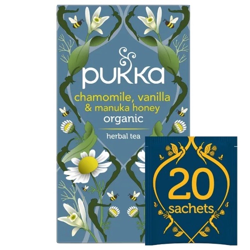 Pukka-Chamomile, Vanilla & Manuka Honey Herbal Tea Sachets