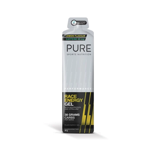 Pure Sports Nutrition-PURE Performance Race Energy Gel Lemon Caffeine 70G